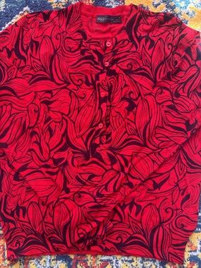 🌴Red & Black Floral Cardigan